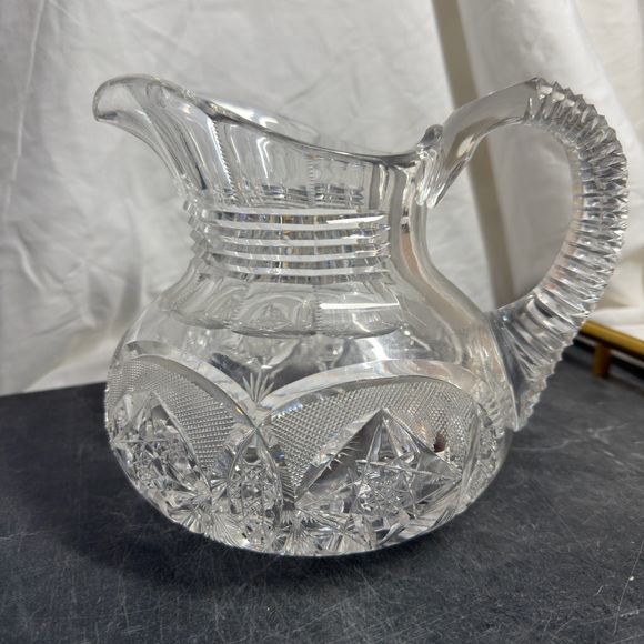 Antique American Brilliant Period Cut Glass Pitcher